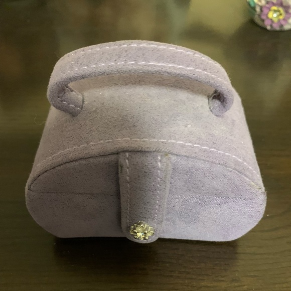 Purple mini Jewelry Travel Case with beaded clasp - Picture 3 of 9